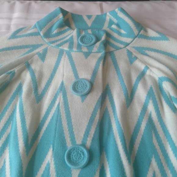 Studio JPR Jacket in Turquoise and Cream, size PL - Picture 2 of 3